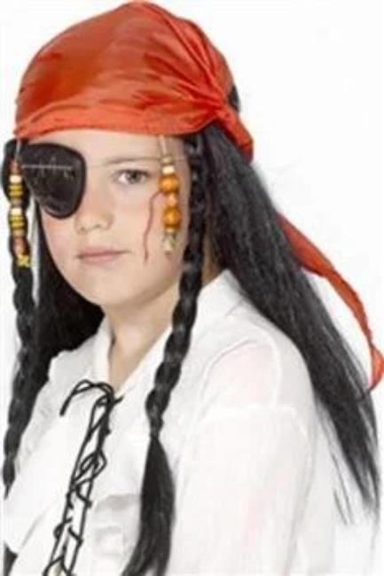 Children's Pirate Bandana with Wig by Smiffys 29956 available here at Karnival Costumes online party shop