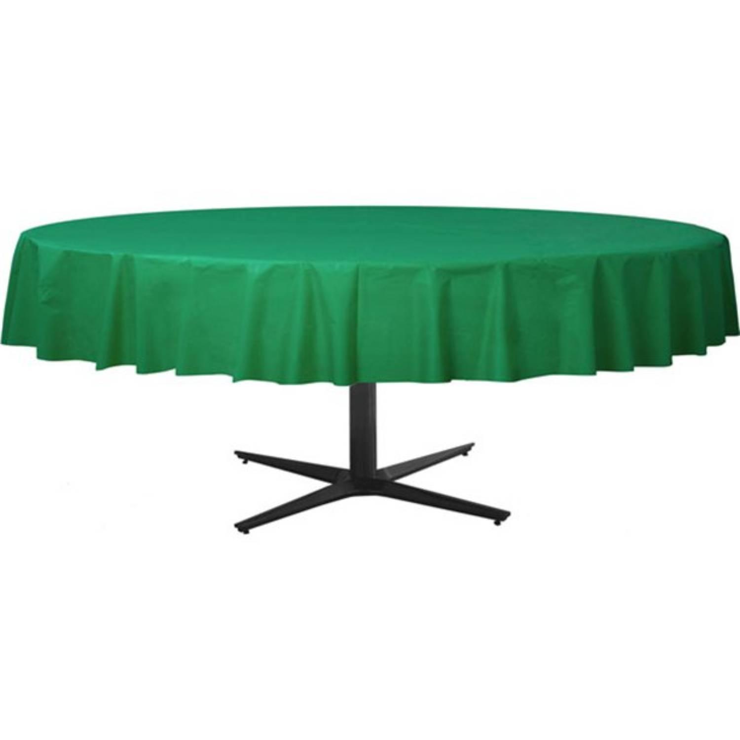 Circular Festive Green 2.1m plastic tablecover by Amscan 77018-03 available here at Karnival Costumes online party shop