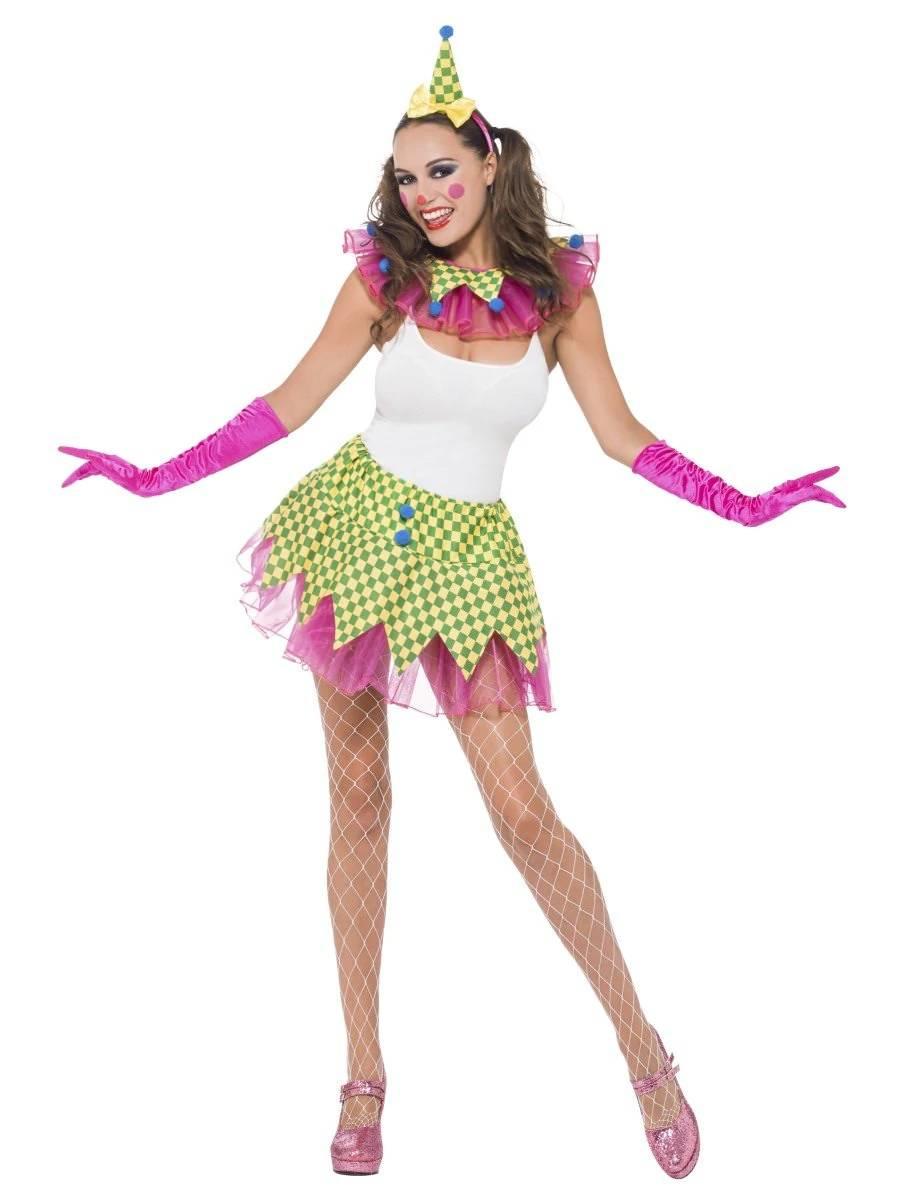 Women's clown costume kit with headband, collar ruff and tutu By Smiffys 43945 available here at Karnival Costumes online party shop
