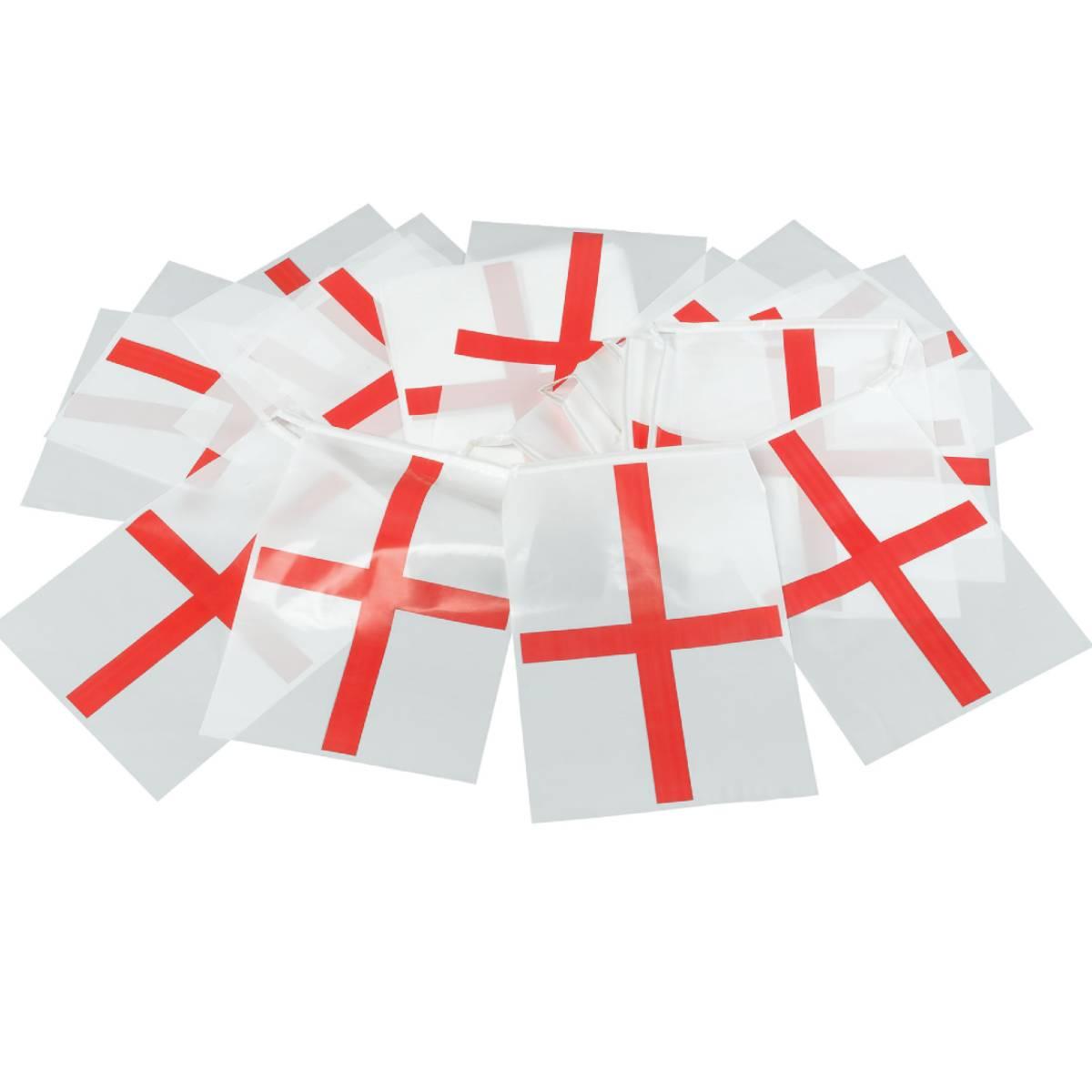 St George's Flag Bunting 7m Long with 25 flags 12" x 8" in size. By Bristol Novelties PG022 this is available from Karnival Costumes online party shop