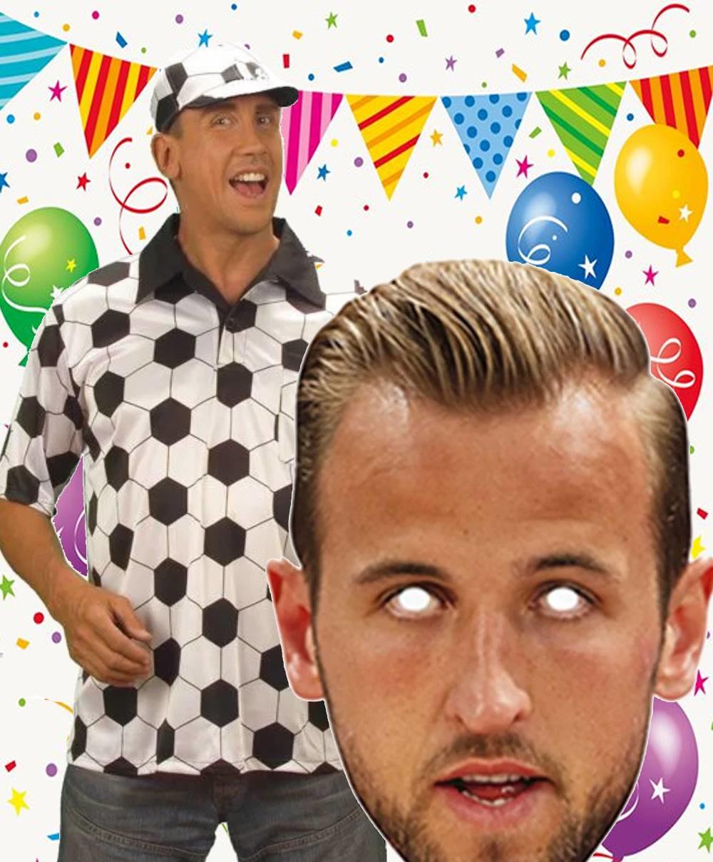 Football themed costumes, accessories, party goods, tableware and much more all available here at Karnival Costumes online party shop