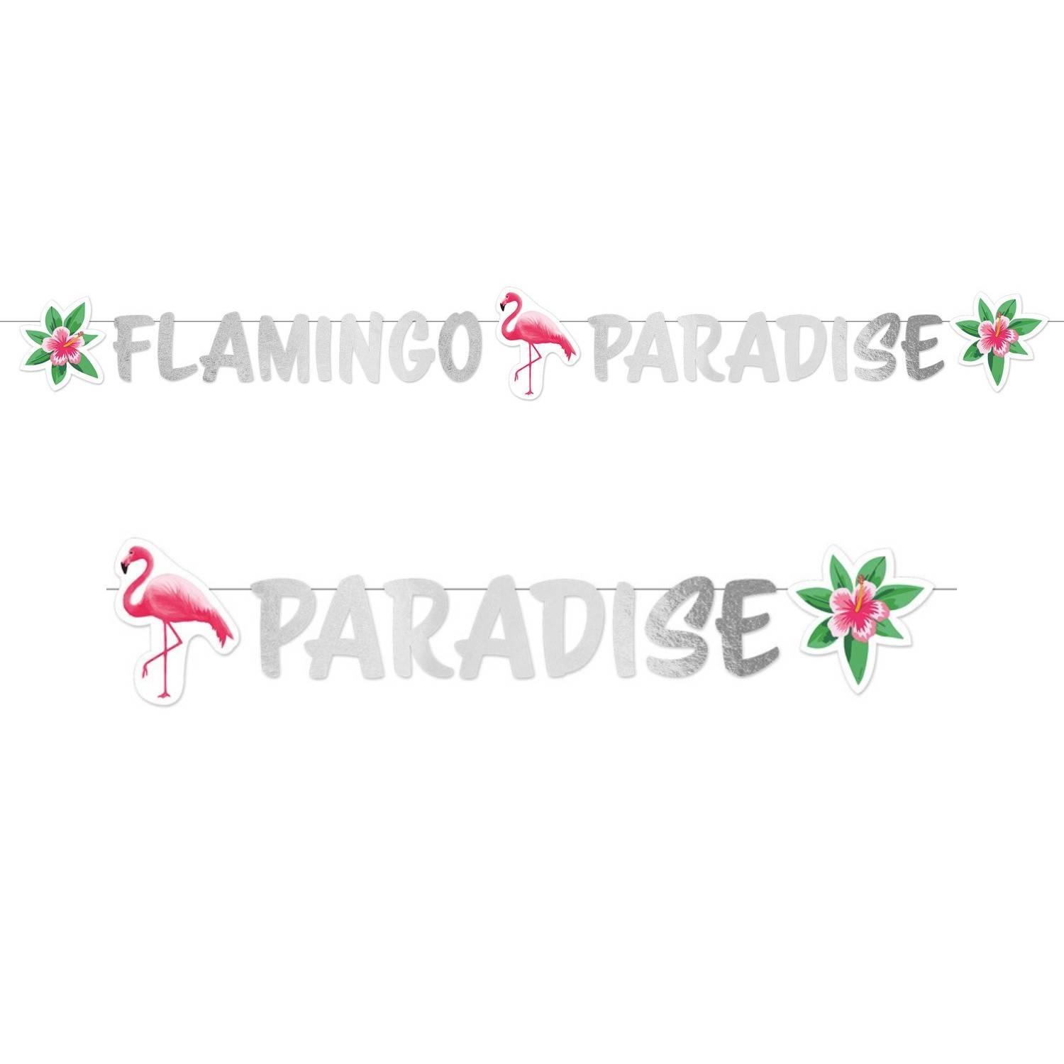 Flamingo Paradise Glitter Letter Banner 1.35m by Amscan 9903332 available here at Karnival Costumes online party shop