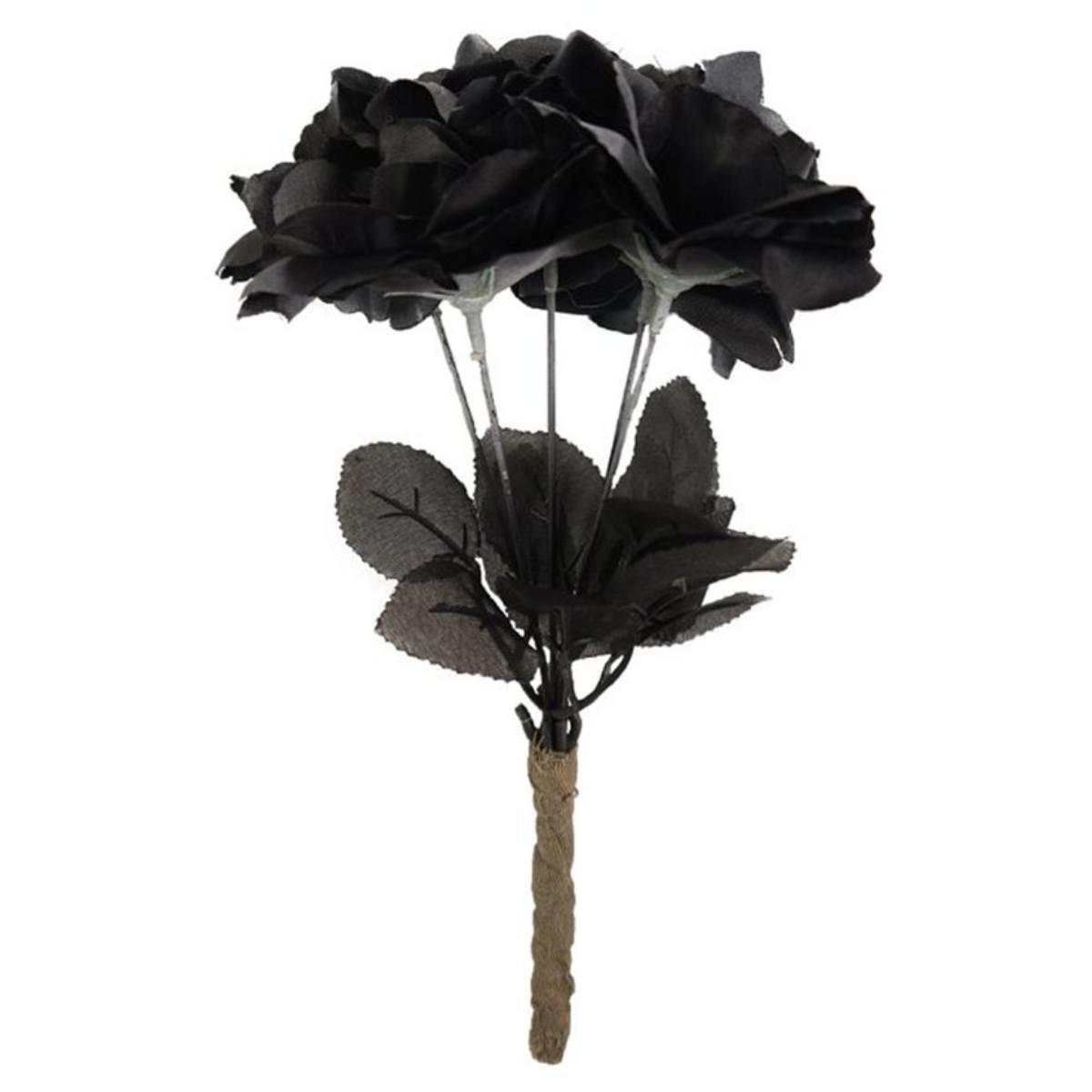 Multi-Stem Bouquet of Black Roses for Corpse Brides by Henbrandt V09945 available here at Karnival Costumes online party shop