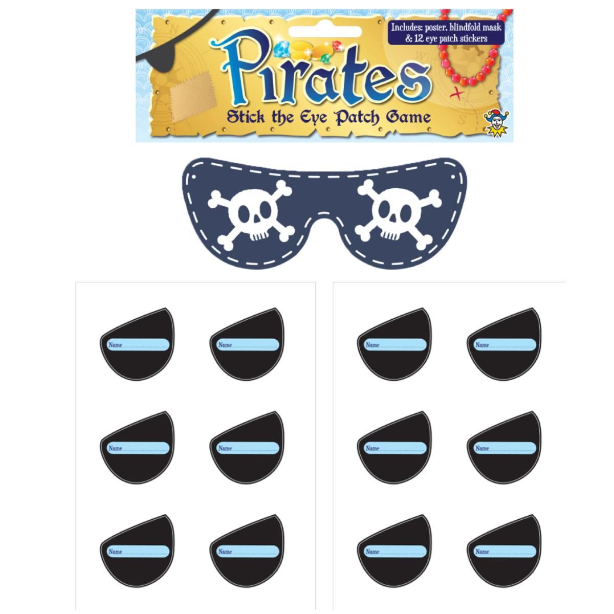 Playing pieces for our Stick the Eyepatch on the Pirate party game by Henbrandt X51452 available from a collection of party games here at Karnival Costumes online party shop