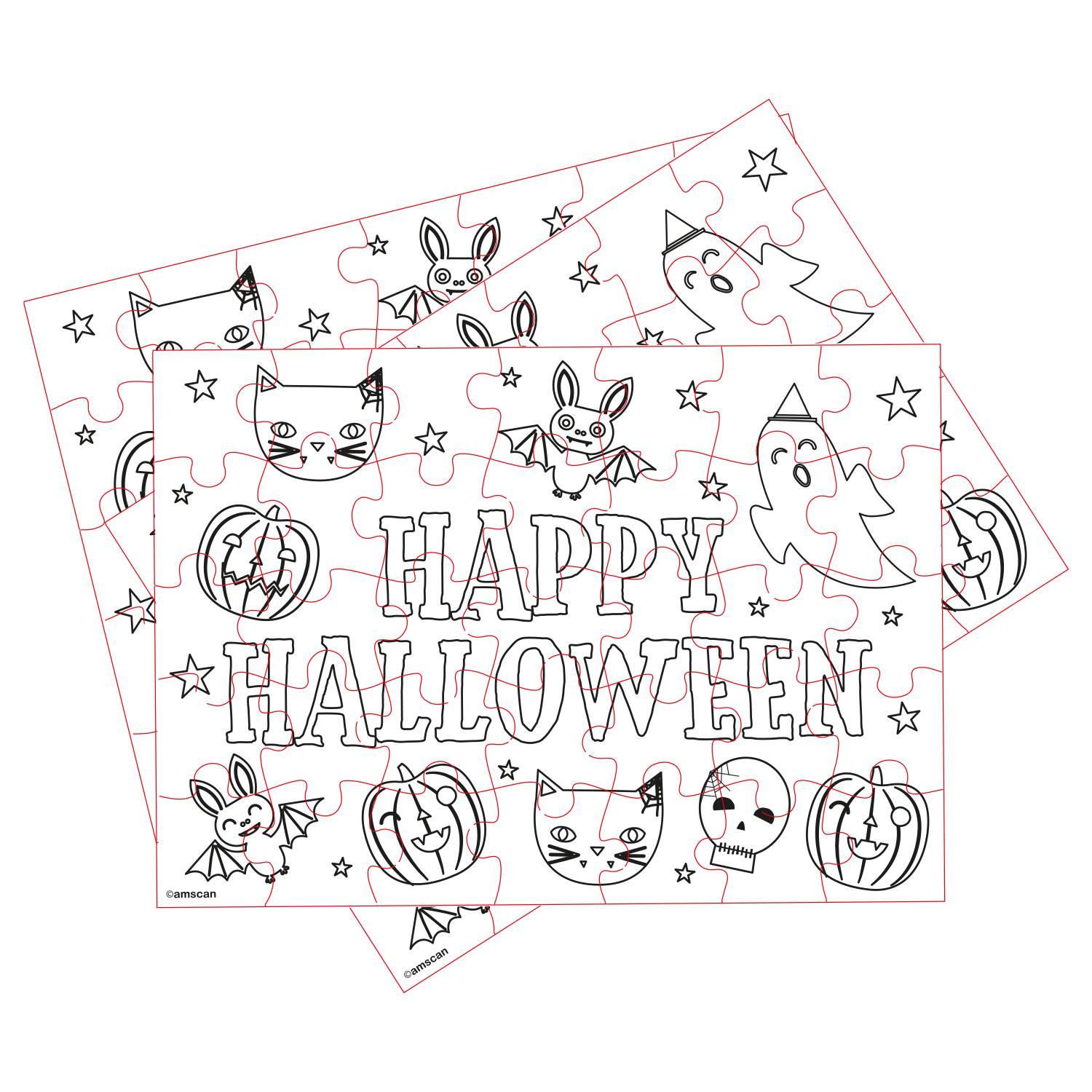 Halloween Party Colour in Family Friendly Jigsaws pk8 by Amscan 9912225 ...