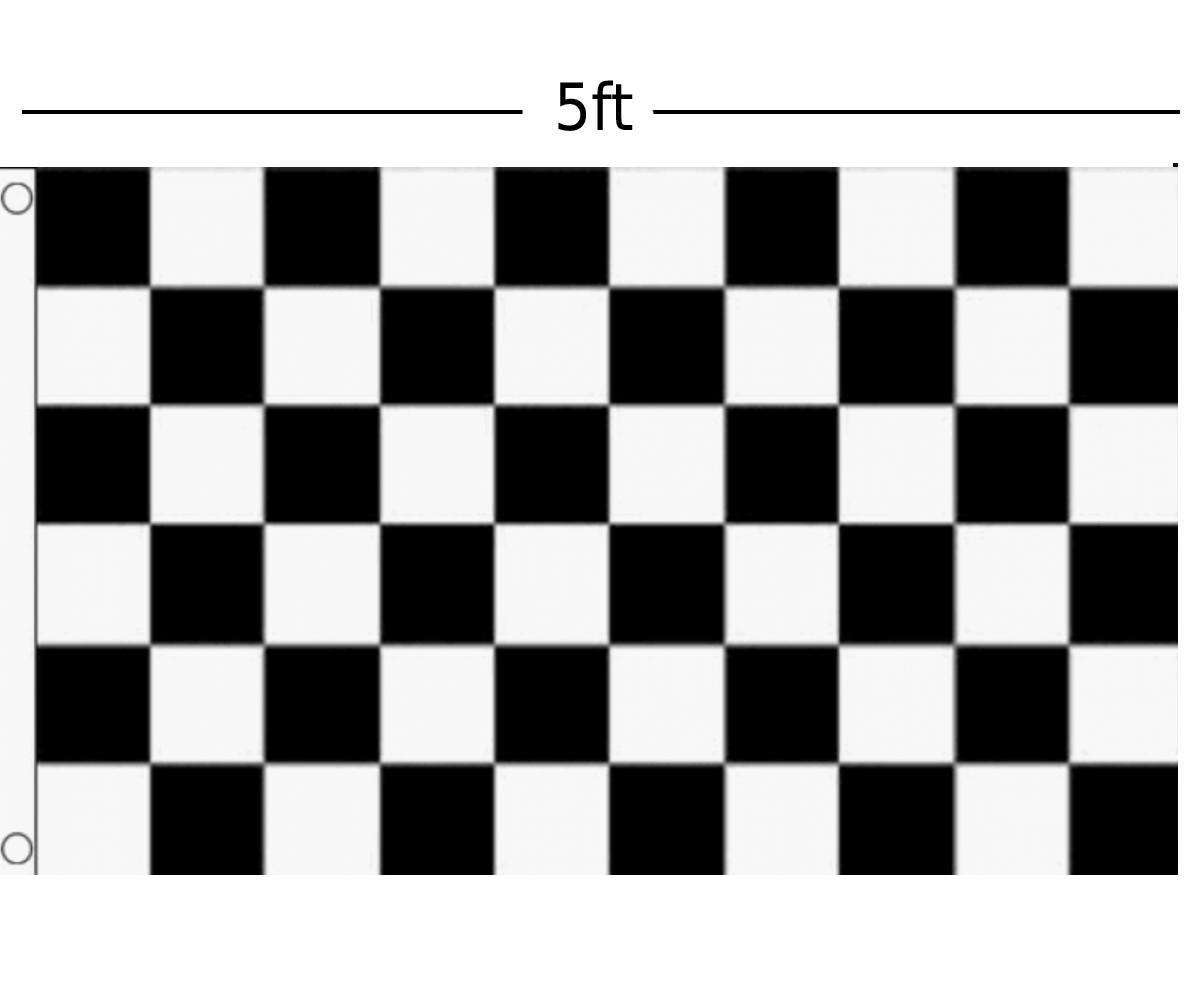 JUMBO CHEQUERED BLACK WHITE CHECK F1 RACING 5 X 8FT FANS - Foto 11