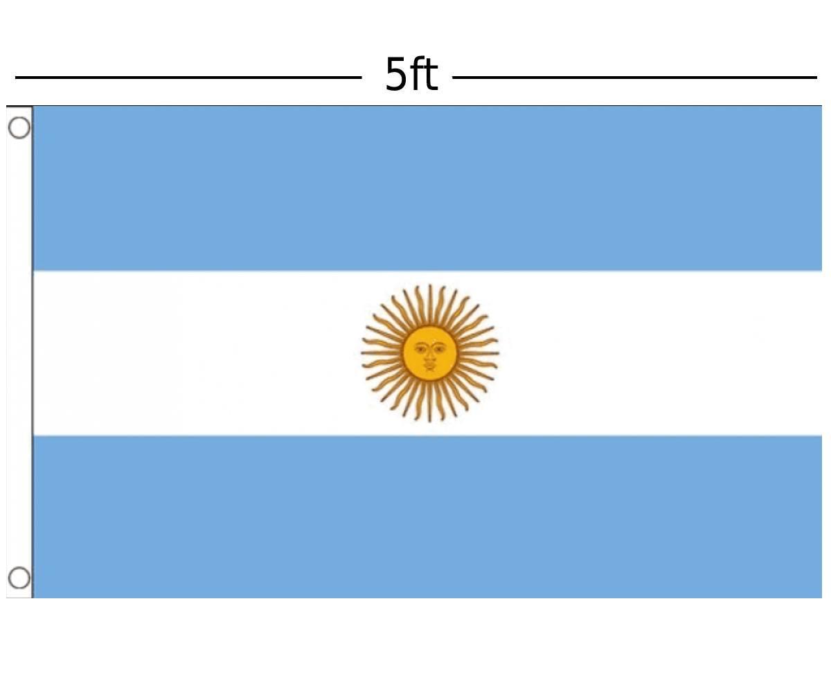 5ft x 3ft Argentina Flag ARG01 available here at Karnival Costumes online party shop