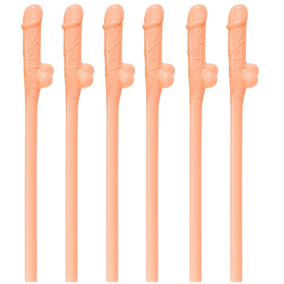 Pack of 6 Dicky Straws by Widmann 9603D, the Perfect Hen Night Accessory from Karnival Costumes online party shop
