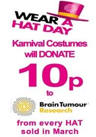 Wear a Hat Day every March - Fund Raiser for Brain Tumor Research and supported by Karnival Costumes online party shop