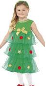 Cute Christmas Tree Fancy Dress for Girls by Smiffy 24332 available here at Karnival Costumes online party shop