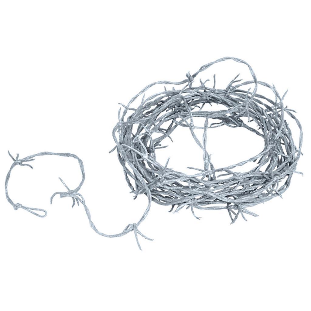 Realistic but Fake Silver Barbed Wire