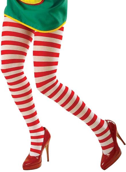 Striped Tights - Red and White