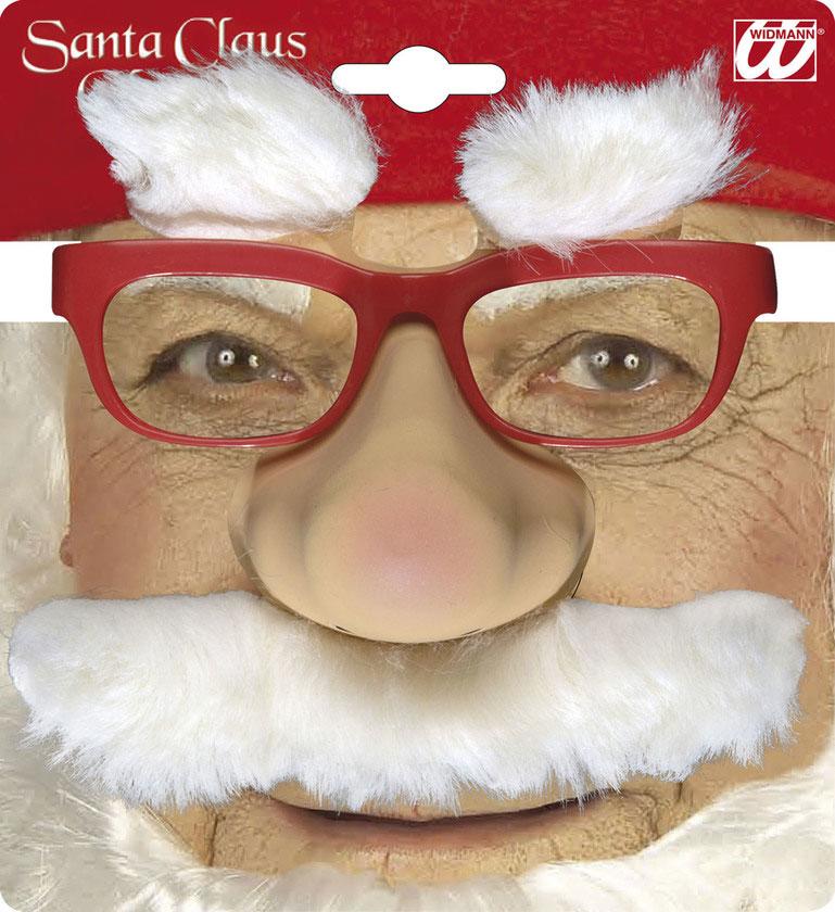 Widmann 1499G Santa Claus Glasses with Nose, Moustache and Eyebrows available here at Karnival Costumes online Christmas party shop