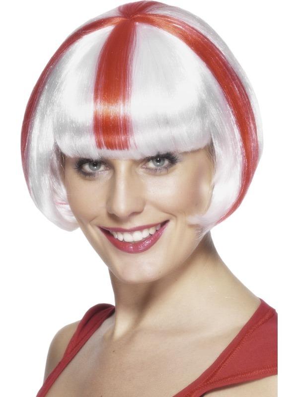 England Babe Supporter's Wig by Smiffys 26945 available here at Karnival Costumes online party shop