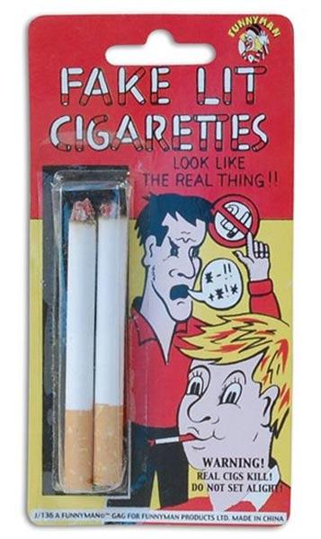 Fake Lit Cigarettes Pkt 2 by Funnyman J136 / GJ398 available here at Karnival Costumes online party shop