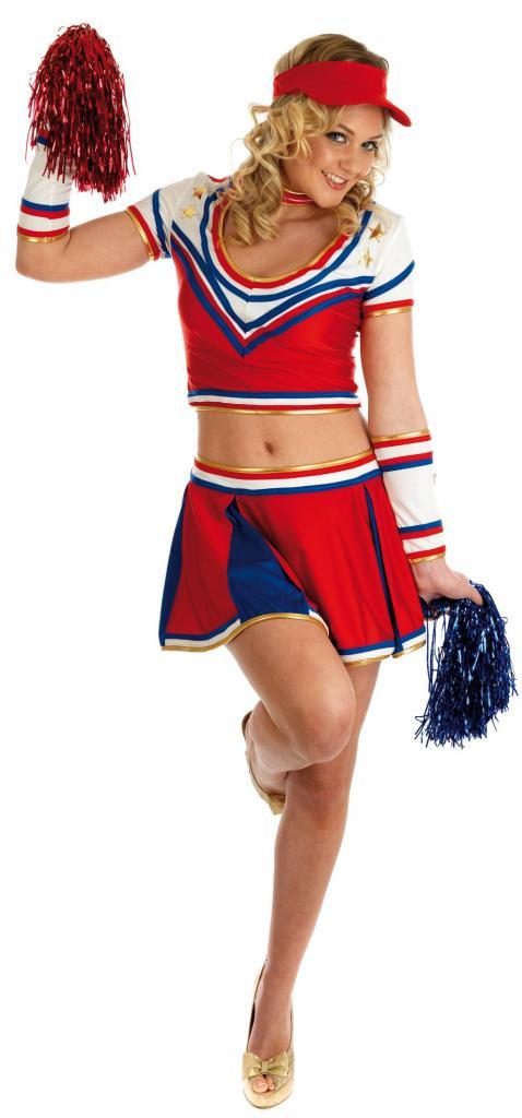 College Cheerleader Fancy Dress Costume