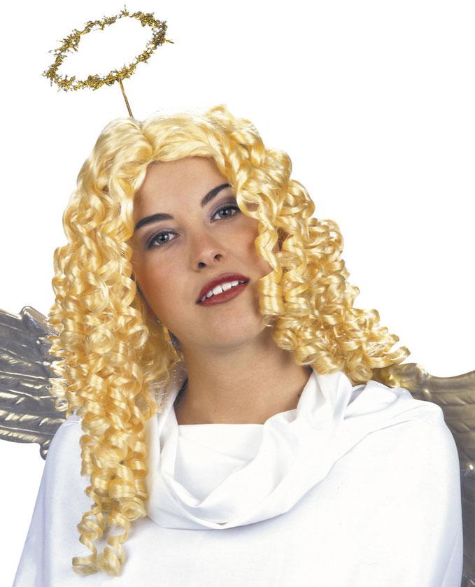 Lady's Angel Wig with Curled Locks in golden blonde by Widmann A6062 available here at Karnival Costumes online party shop