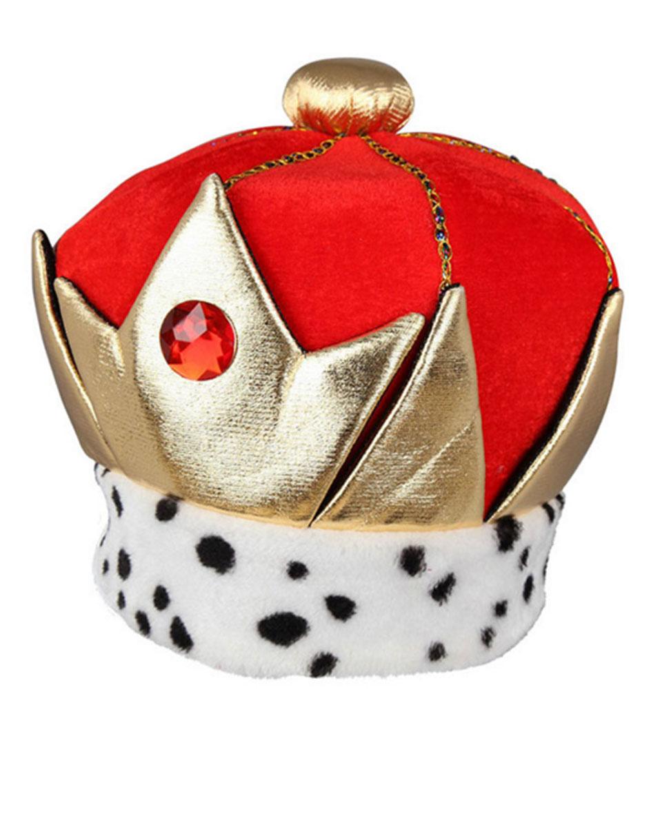 Full red Royal Costume Accessory Crown with gold adornments and central red gemstone AC-9722 available here at Karnival Costumes online party shop