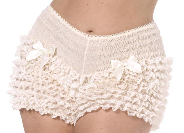 Fever Collection Ruffle Lace Pantaloons - Ivory