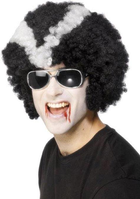 Cool Daddy Vampire Wig - Black & White Afro