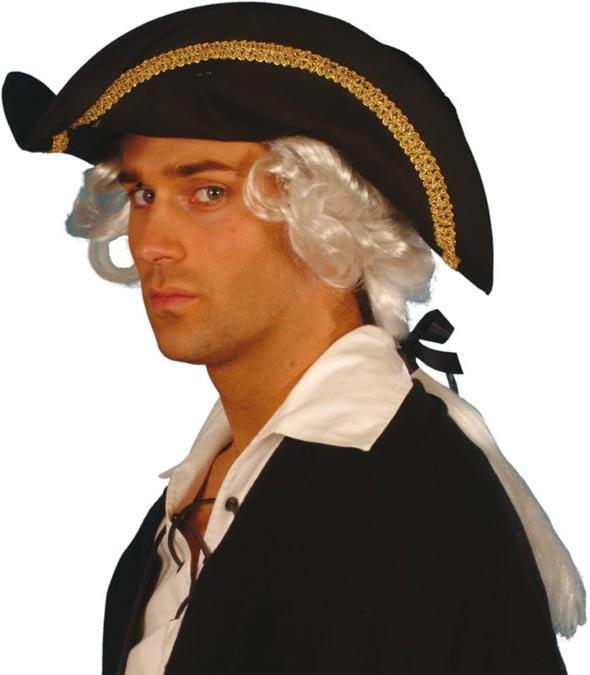 Tricorn Hat with White Wig