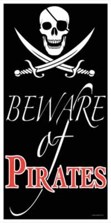 Beware of Pirates Door Cover - 30" x 60"