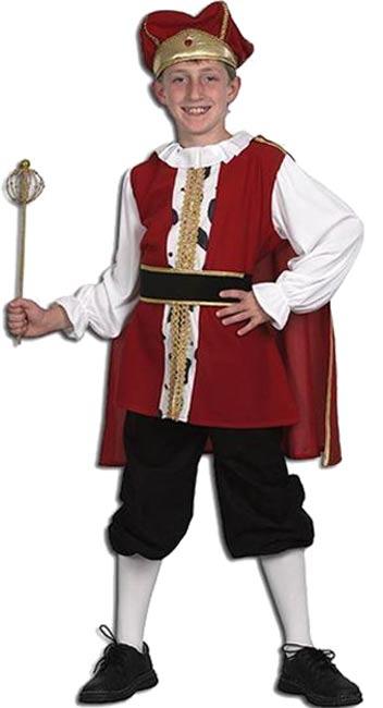 Medieval King fancy dress costume for boys in sizes small, medium and large by Bristol Novelties CC558 available here at Karnival Costumes online bookweek party shop