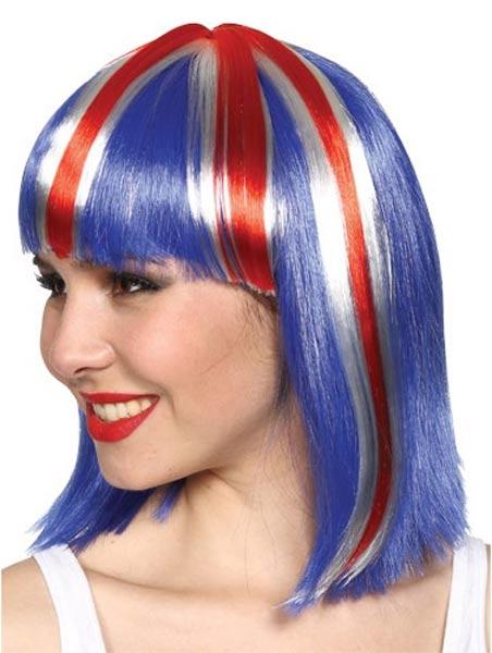 Great Britain Union Jack Wig for ladies by Wicked EW-8164 available here at Karnival Costumes online party shop