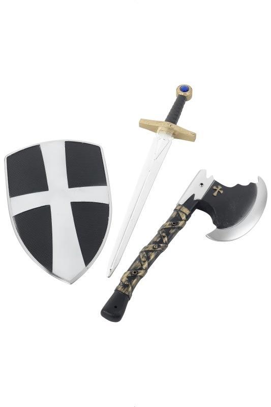 Weapons Set with Sword, Sword and Axe by Smiffys 31350 available here at Karnival Costumes online party shop