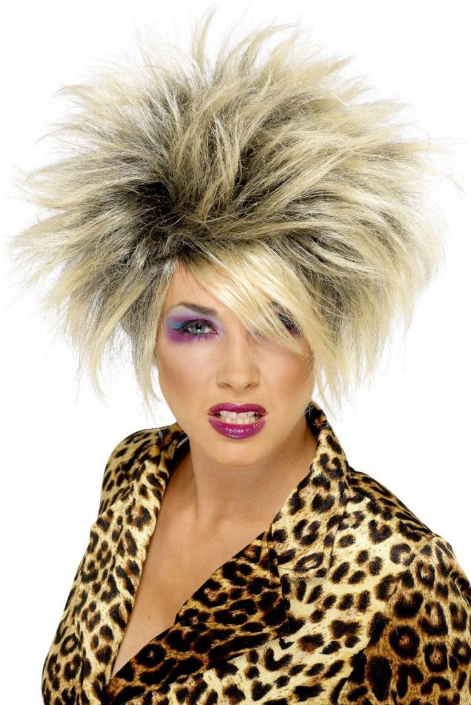 Wild Girl Wig by Smiffy 42300 Tina Turner Style Short and Spikey Pop Star Wigs available here at Karnival Costumes online party shop