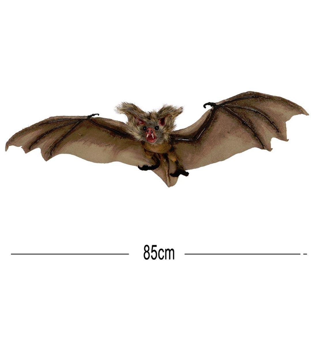 85cm wingspan Flying Hairy Bat from a collection of Halloween Decorations and Props. By Guirca 19717 available here at Karnival Costumes online Halloween party shop