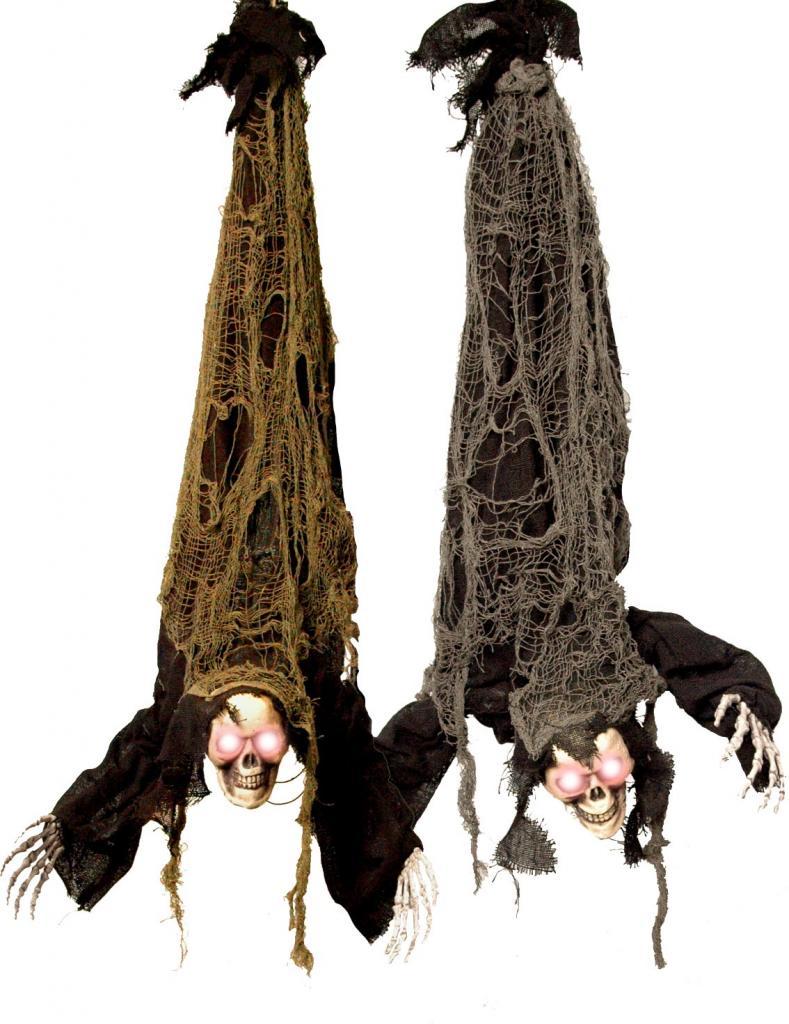 Laughing Upside Down Hanging Skeleton