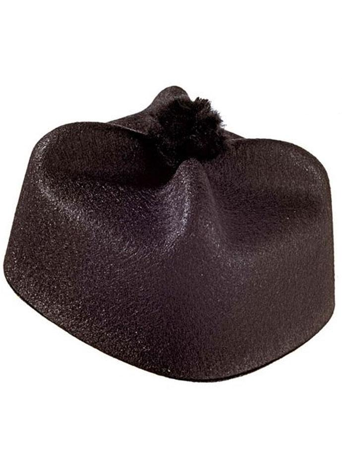Classical Parish Priest Hat in Black Felt with Pinched Crown from a collection of religious hats at Karnival Costumes
