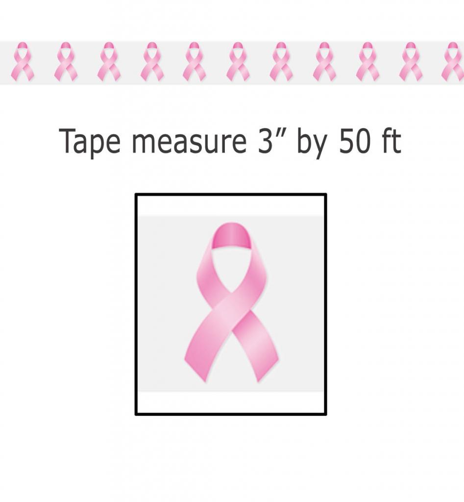 Pink Ribbon Flag Party Tape 50ft Length from Karnival Costumes