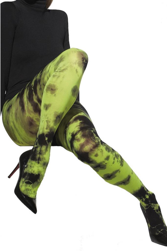 Adult Black and Green Halloween Zombie Tights from Karnival Costumes