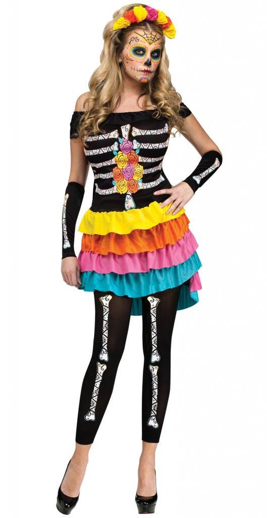 Dia De Los Muertos Day of the Dead Fancy Dress Costume from Karnival Costumes