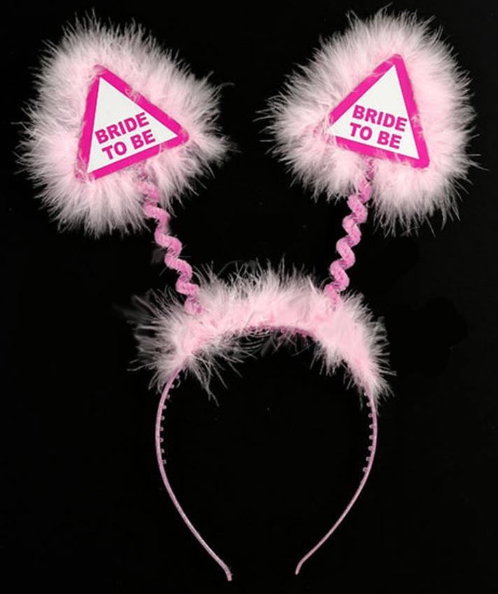 Pink Bride to Be Warning Sign Head Bopper by Alandra WB-BTB-P available cheaper from Karnival Costumes