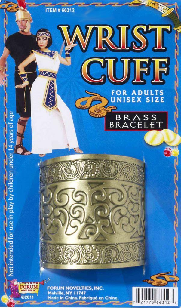 Wide Brass Unisex Wrist Cuff by Forum Novelties 66312 from Karnival Costumes