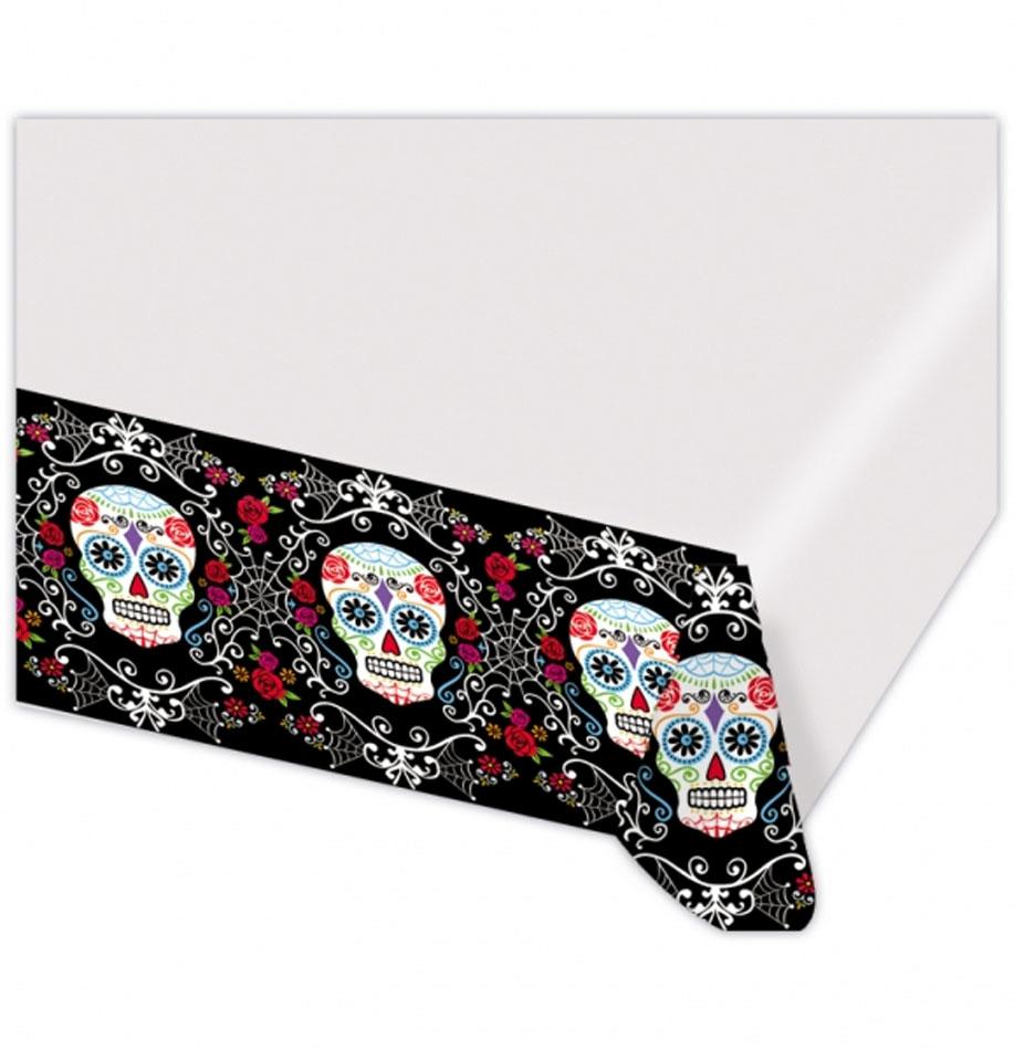 Day of the Dead Plastic Table Cover by Amscan 571519 54" x 102" from Karnival Costumes