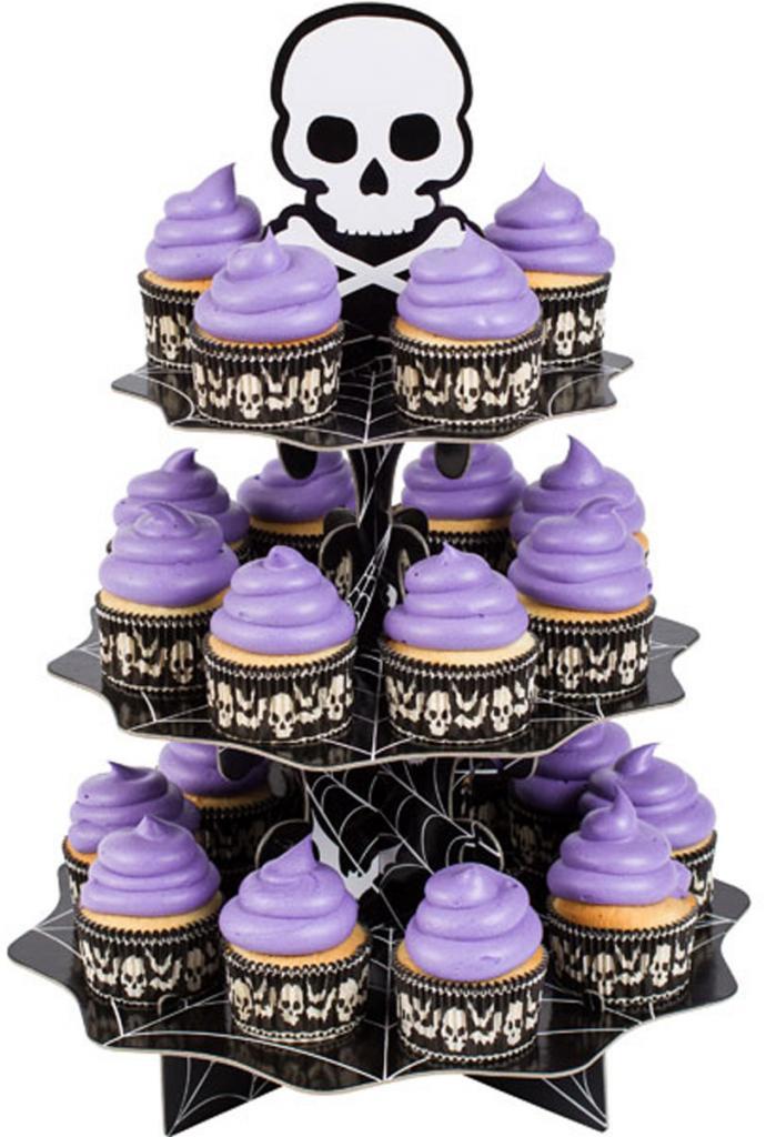Halloween Skull Cupcake Stand with Three Tiers 140049 from Karnival Costumes