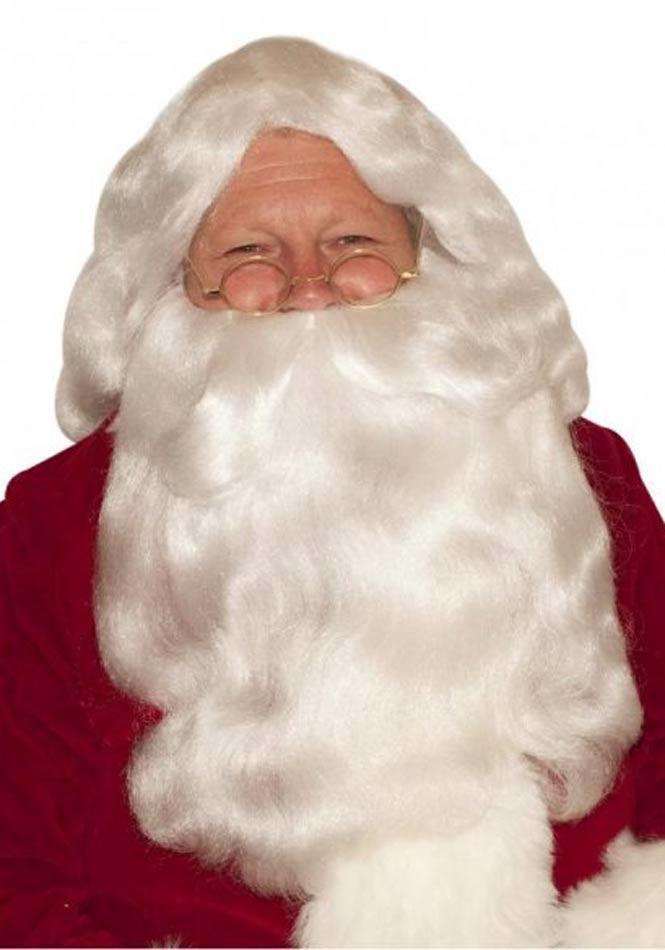 Santa Claus Wig with Beard Set in off-white by Pams 1444404 and available from Karnival Costumes