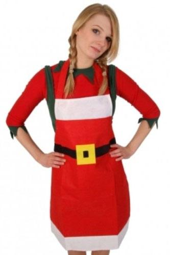 Christmas Apron with Black Belt Tie from a collection of seasonal gifts and accessories at Karnival Costumes