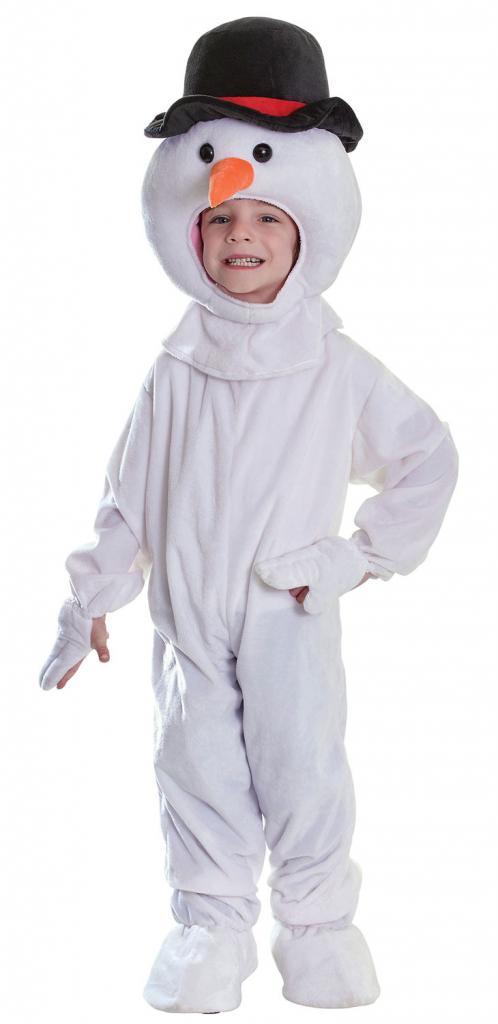 Childrens Snowman Fancy Dress Costume with mascot style head CC250 in small and medium from Karnival Costumes