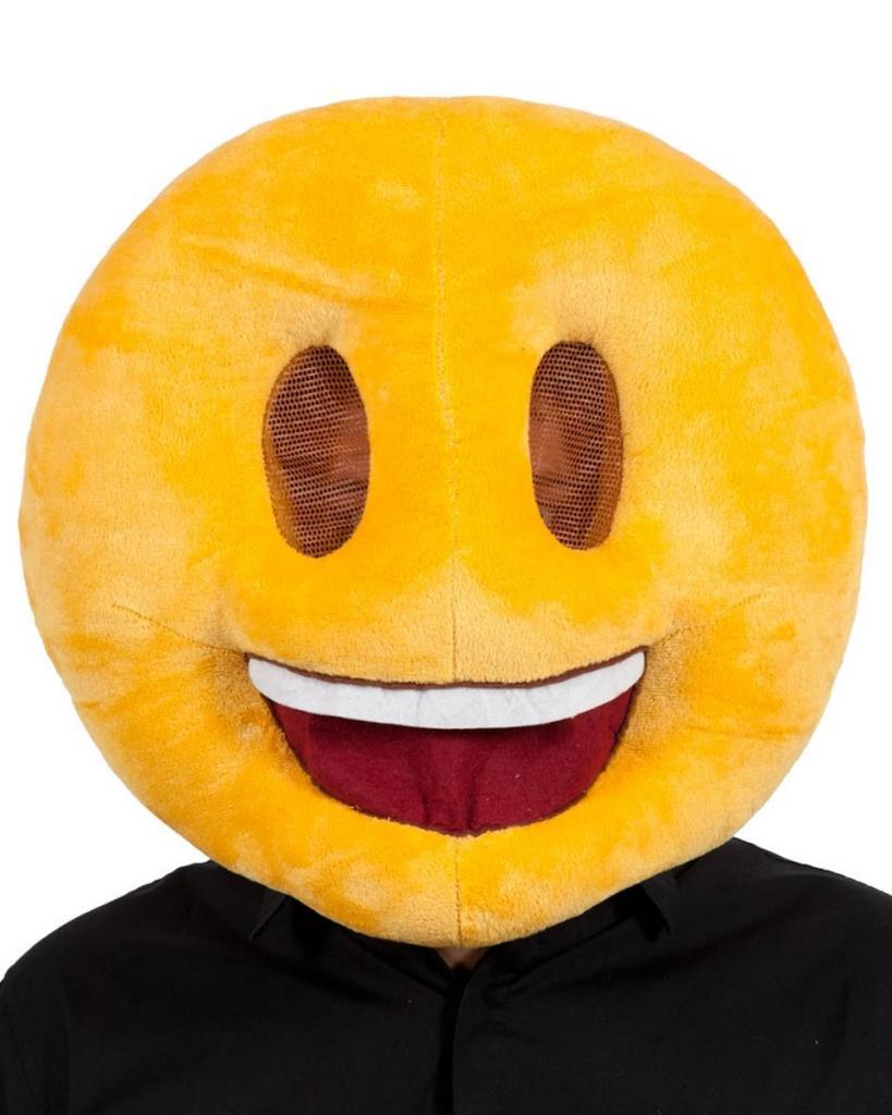 Smiling Face Emoticon Mascot Head by Wicked MH-1294 and available from Karnival Costumes