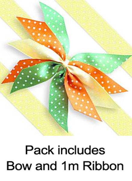 Cake Ribbon Bow and Ribbon Length in Spring Coloured Polka Dot design by Anniversary House BU100 and available from Karnival Costumes