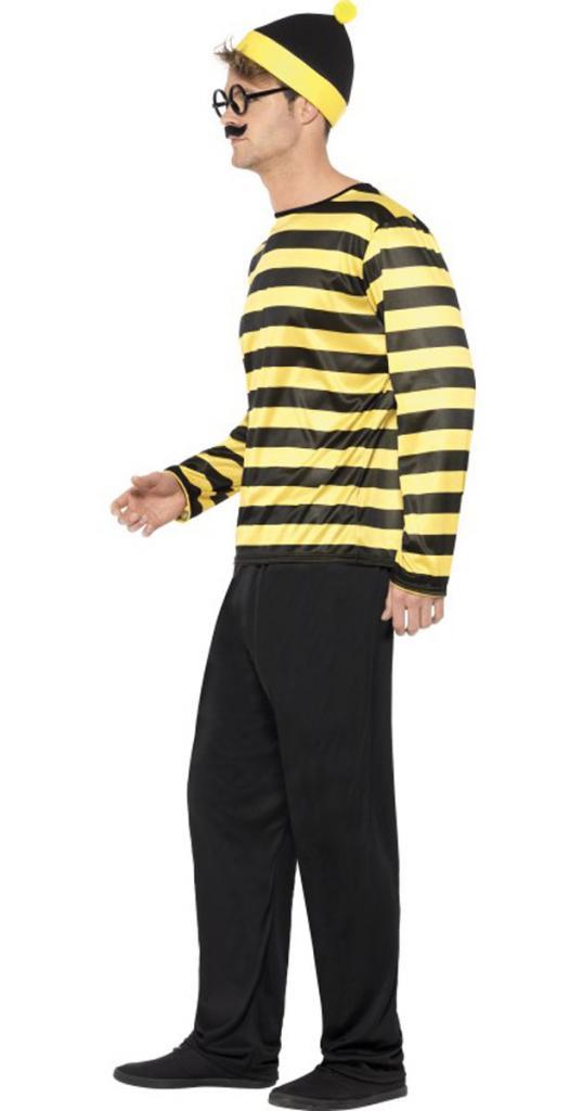 Wheres Wally Odlaw Costume Adult Black Yellow