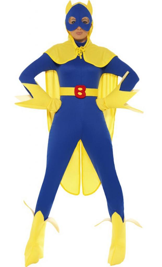 Female Bananaman Fancy Dress Costume for Adults by Smiffys 34067 and available from Karnival Costumes