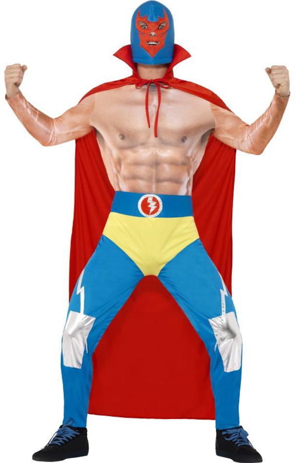 Mexican Wrestler Costume for Adults by Smiffy 43667 and available from Karnival Costumes