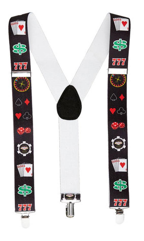 Adult Unisex Poker or Gambler's Costume Braces by Widmann 00598 and available from Karnival Costumes online party shop