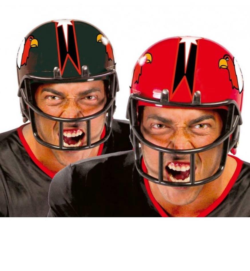 American Football Helmet in red or black by Guirca 13972 and available here at Karnival Costumes online party shop